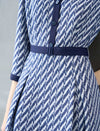 Blue And White Chevron Shirt Dress
