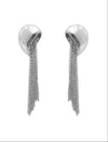 Curved Chain Fringe Drop Earrings