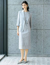 Light Grey Three-Quarter Sleeve Blazer