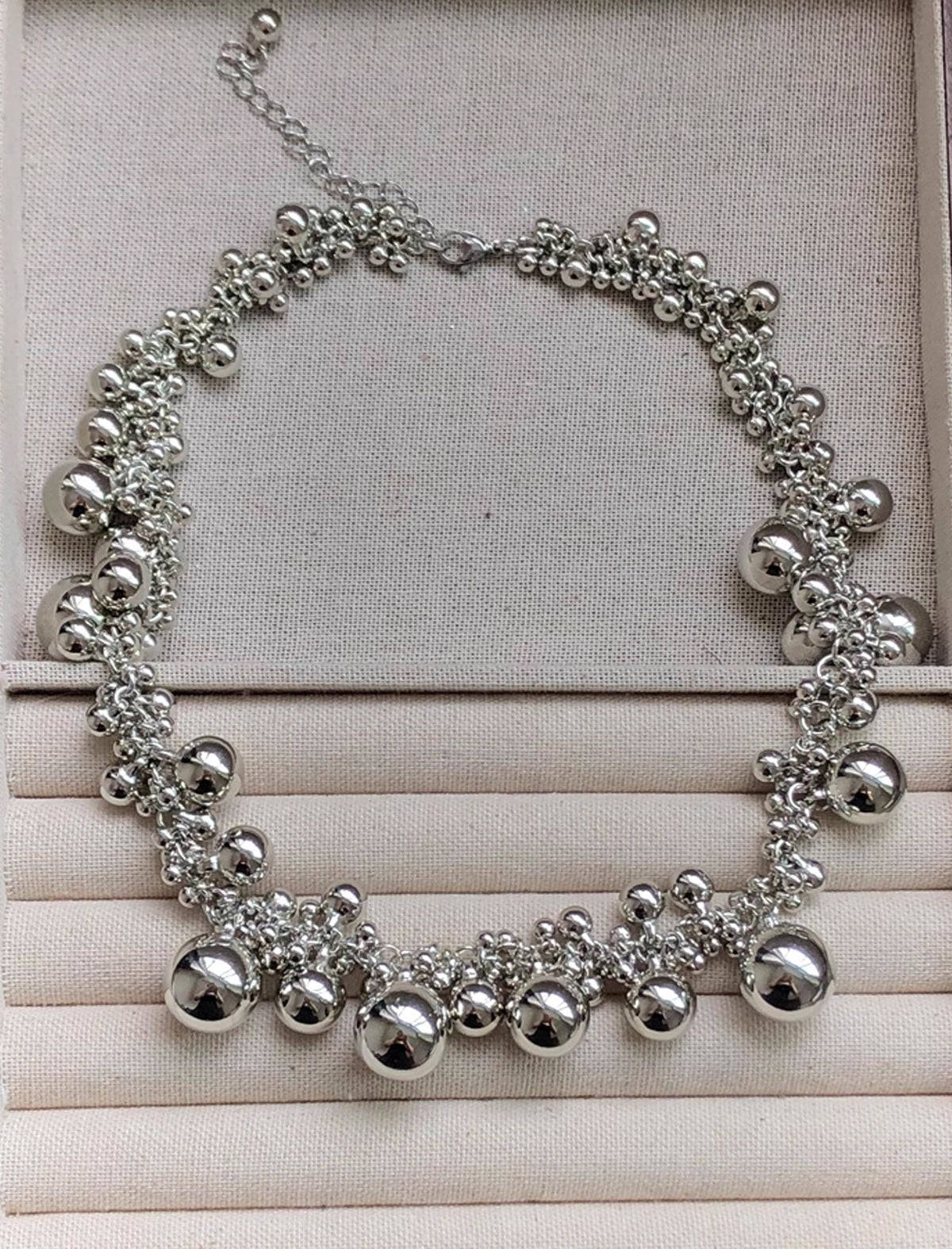 Silver Bubble Statement Choker Necklace