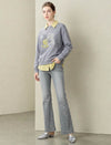 High-Waisted Grey Flare Jeans