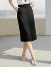 Workwear Black Slit Skirt