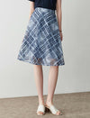 Plaid Lace A-Line Skirt