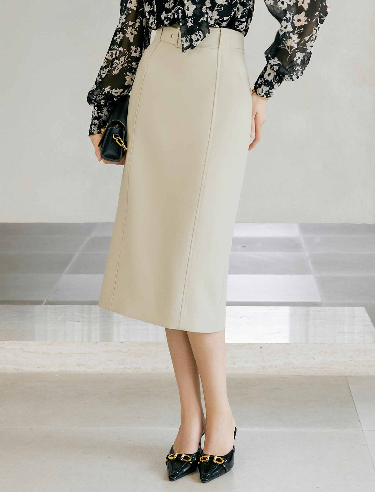 High-Waisted Pencil Skirt