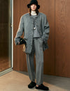 100% Alpaca Tweed-Trimmed Wool Coat