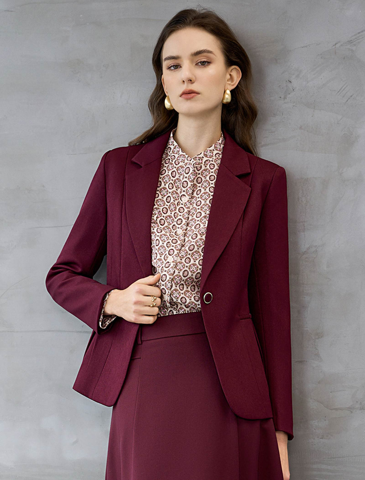 Burgundy Tailored Blazer