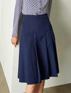 Solid Color Pleated A-Line Skirt
