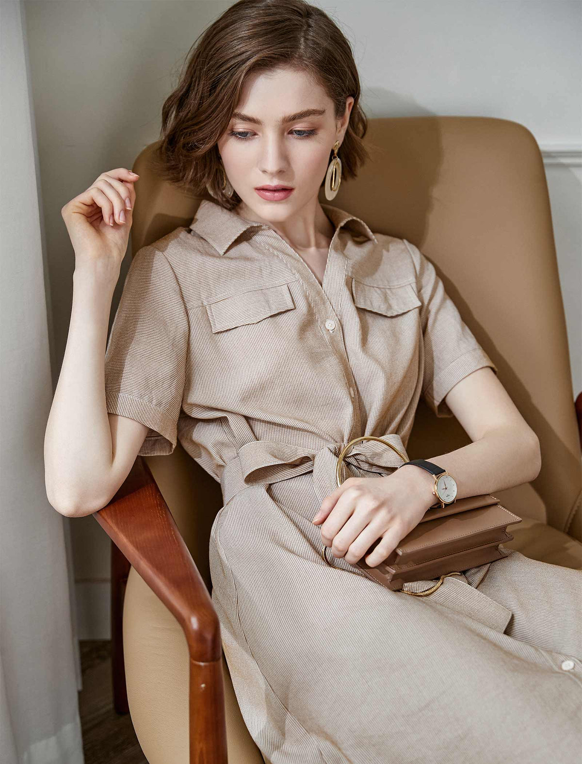 Vintage Short Sleeve Shirt Dress