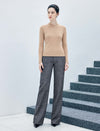 Wool Blend Herringbone Pocket Straight-Fit Straight-Leg Pants