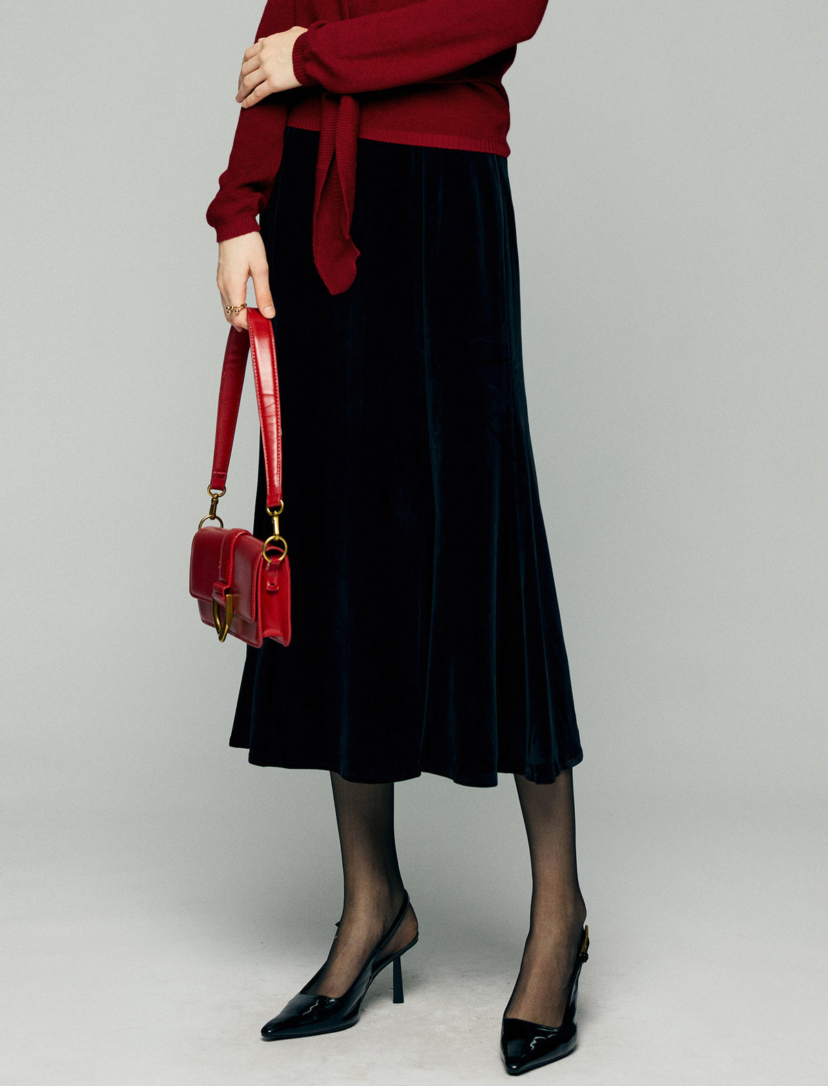 High-Waist Fluid Mermaid Midi Skirt