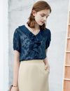 Lace Ruffle V-Neck Shirt