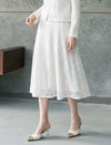 Floral Lace High-Waist A-Line Midi Skirt