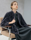 Faux Fur Shawl Collar Long Sleeve Coat