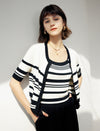 Striped Knit Square Neck Slim Fit Tank Top