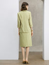 Notch Lapel 3/4 Sleeve Office Blazer