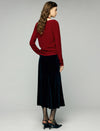 Layered Tie Front Long Sleeve Knit Top