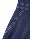 Denim Button Detail Short Sleeve Midi Dress