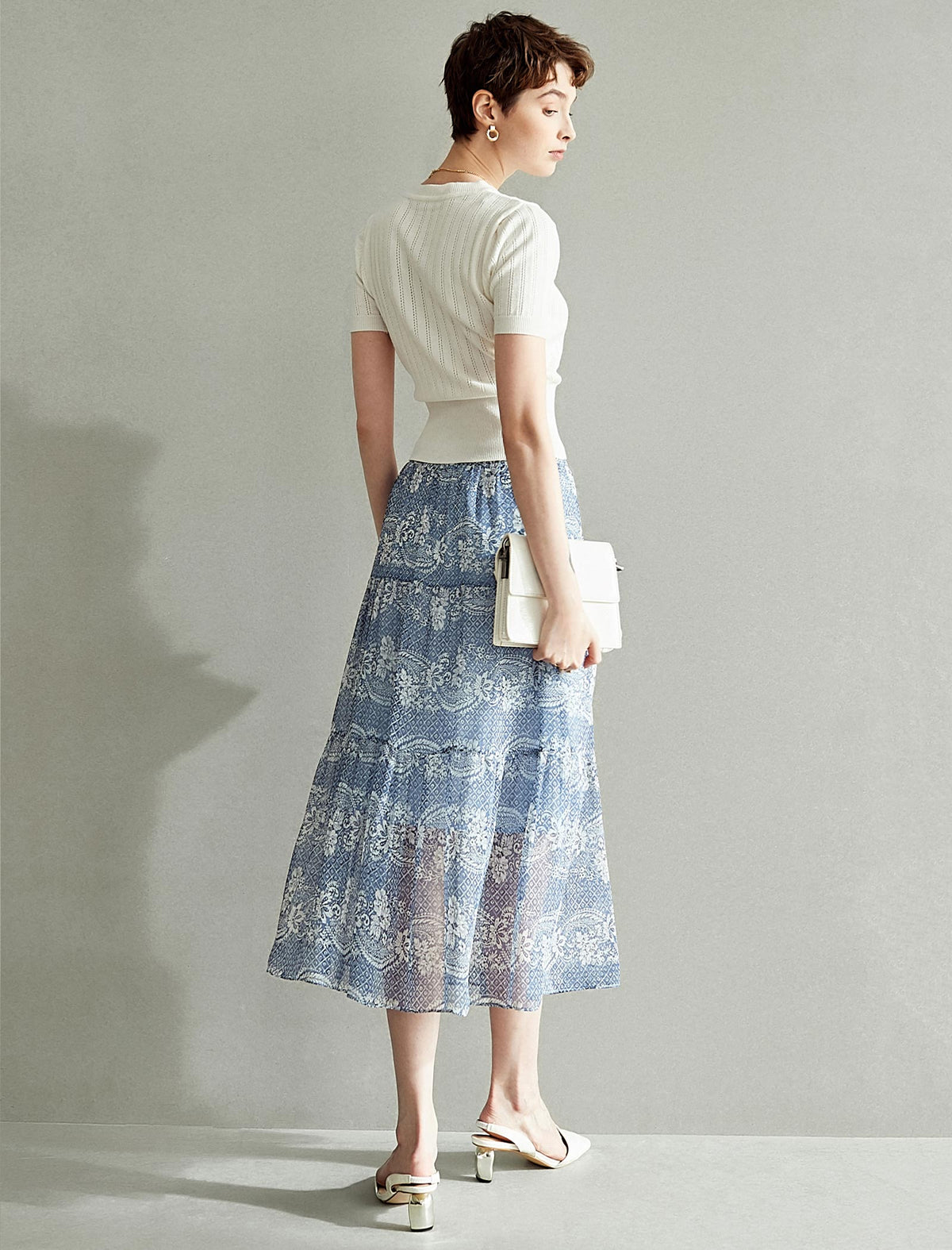 Elegant Floral Print Skirt