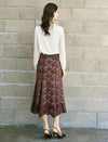 Brown Lace Midi Skirt
