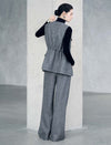 Textured High Waist Wide Leg Pants