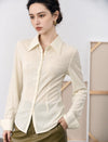 100% Wool Lapel Long Sleeve Button-Down Shirt