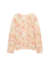 Wool Blend Floral Sequin Crewneck Relaxed Sweater