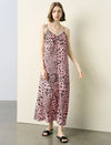 Leopard Print Slip Silk Maxi Dress