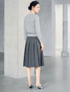 Vintage A-Line Pleated Midi Skirt
