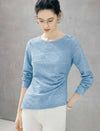 Textured Round Neck Long Sleeve Knit Top