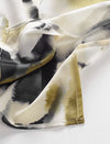 Abstract Print Pleated A-Line Midi Skirt