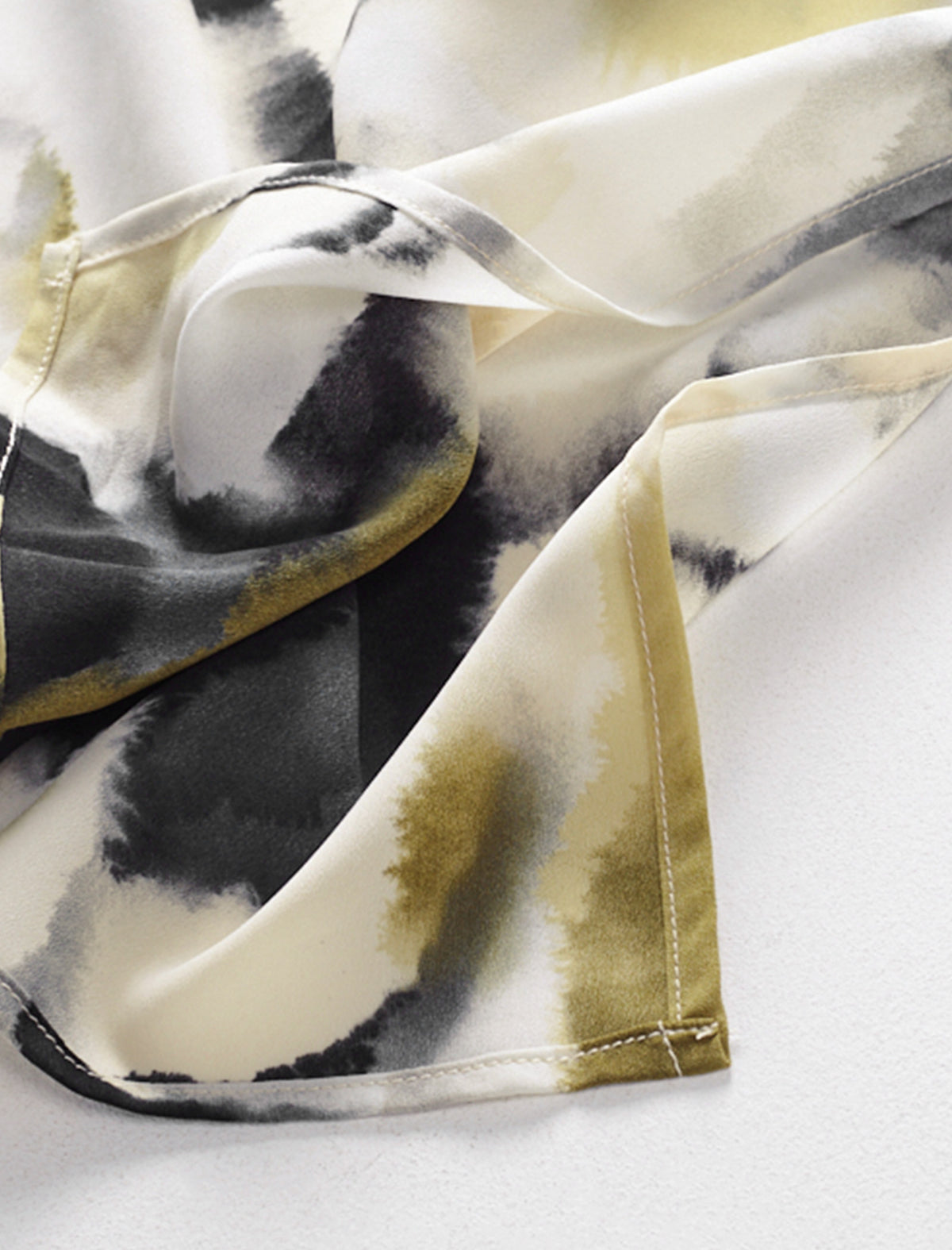 Abstract Print Pleated A-Line Midi Skirt