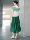 High Waist Flowy Tencel Lyocell A-Line Midi Skirt