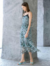 Sleeveless Floral Print Midi Slip Dress