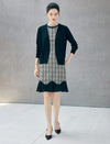 Beaded Crewneck Textured Sleeveless Flounce Hem Dress
