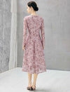 Dusty Pink Beaded Lace Midi Dress