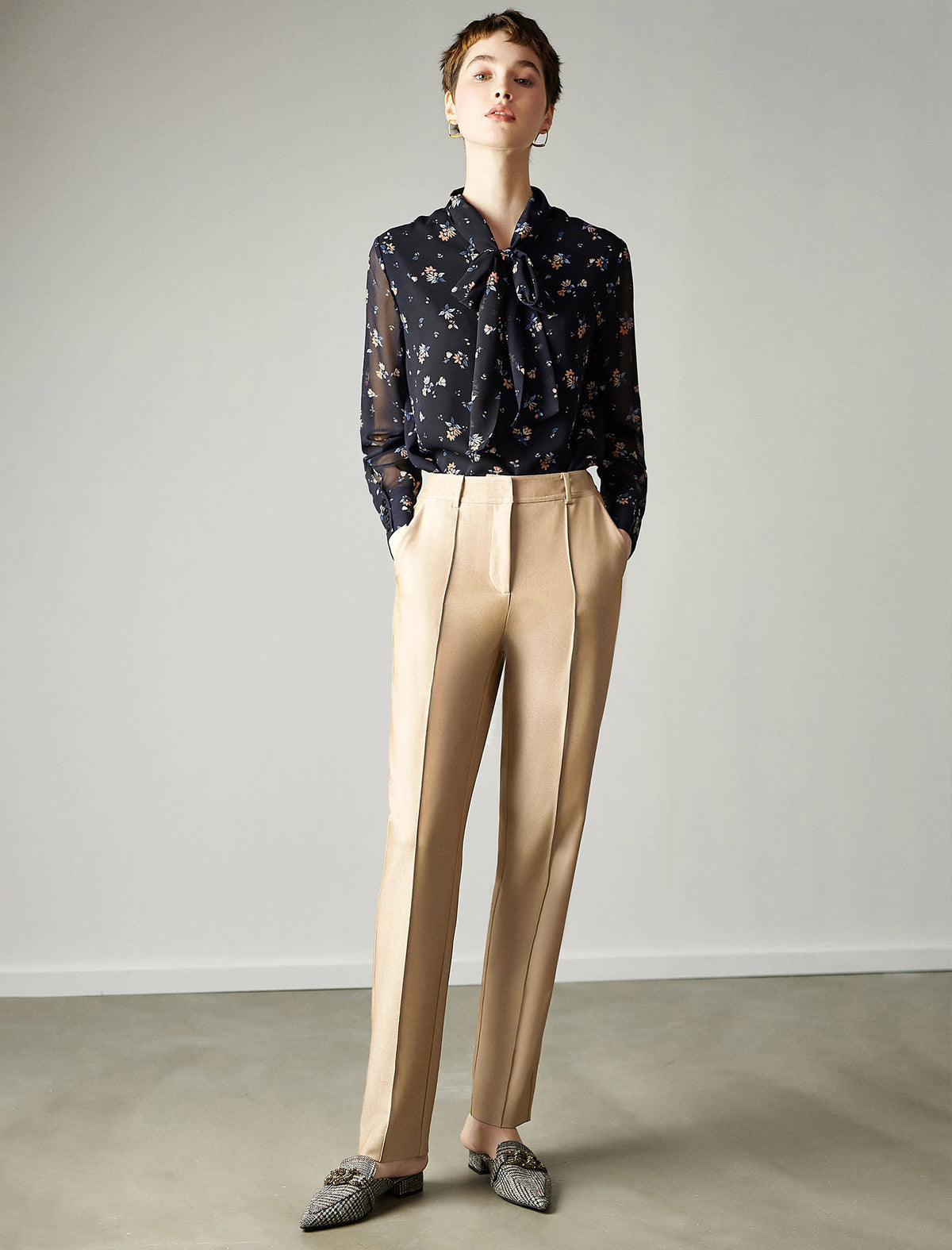 High‑Rise Tapered Dress Trousers