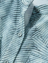 Textured Pattern Stand Collar Belt Detail Blouse