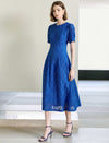 Light Blue Lace A-Line Midi Dress