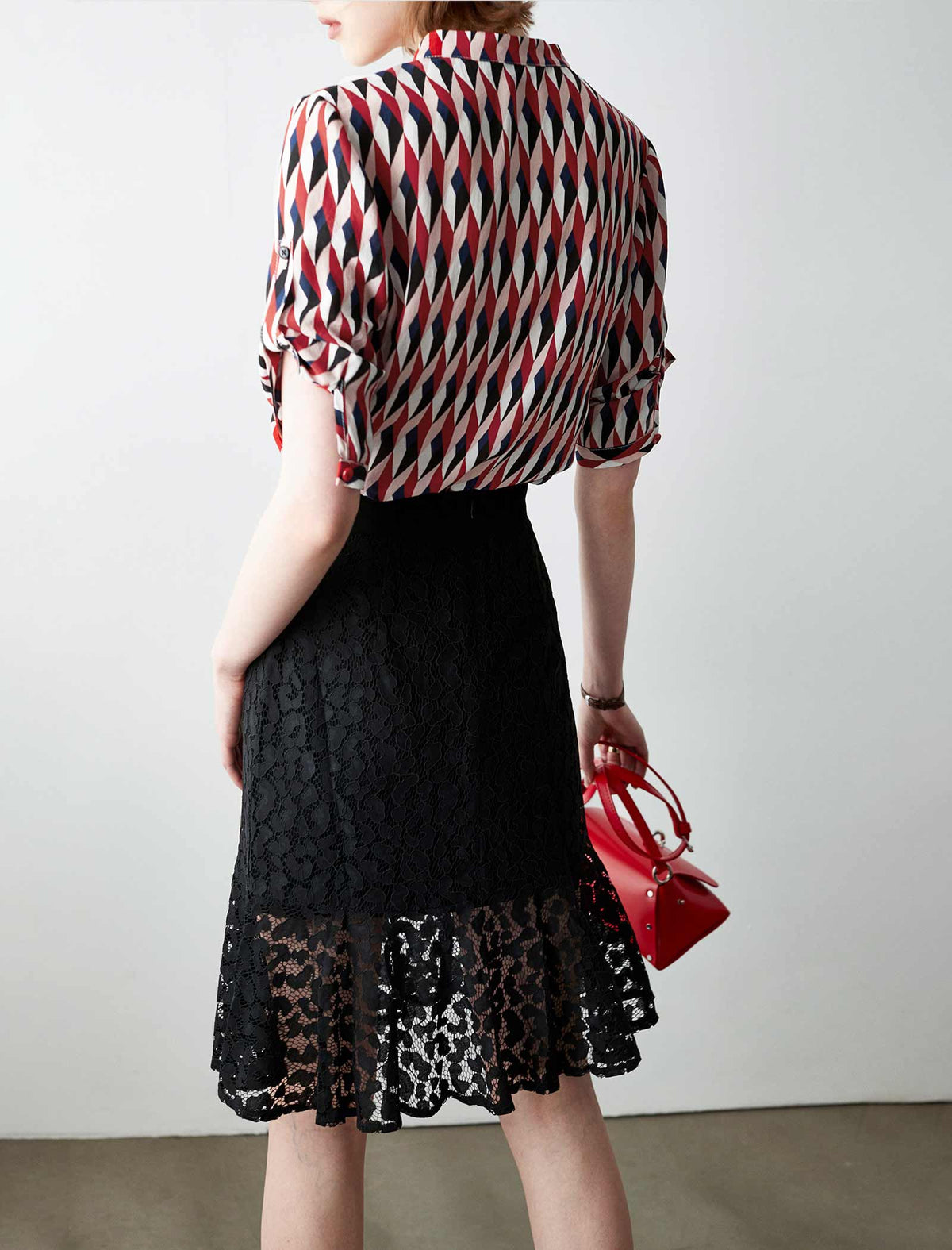Silk Short Sleeve Plaid Shirt