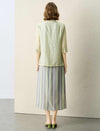 Light Green Sheer 3/4 Sleeve Blazer