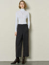 Textured Wide-Leg Cropped Pants