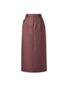 Straight Midi Skirt with Button Detail