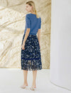 Chiffon Floral Pleated A-Line Skirt