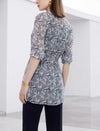 Tencel Abstract Print Drawstring Shirt