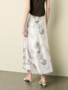Satin Tie-Dye Midi Skirt