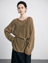 Loose-fitting long-sleeve knit top