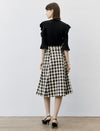 Ruffle Cut-Out 3/4 Sleeve Knit Top