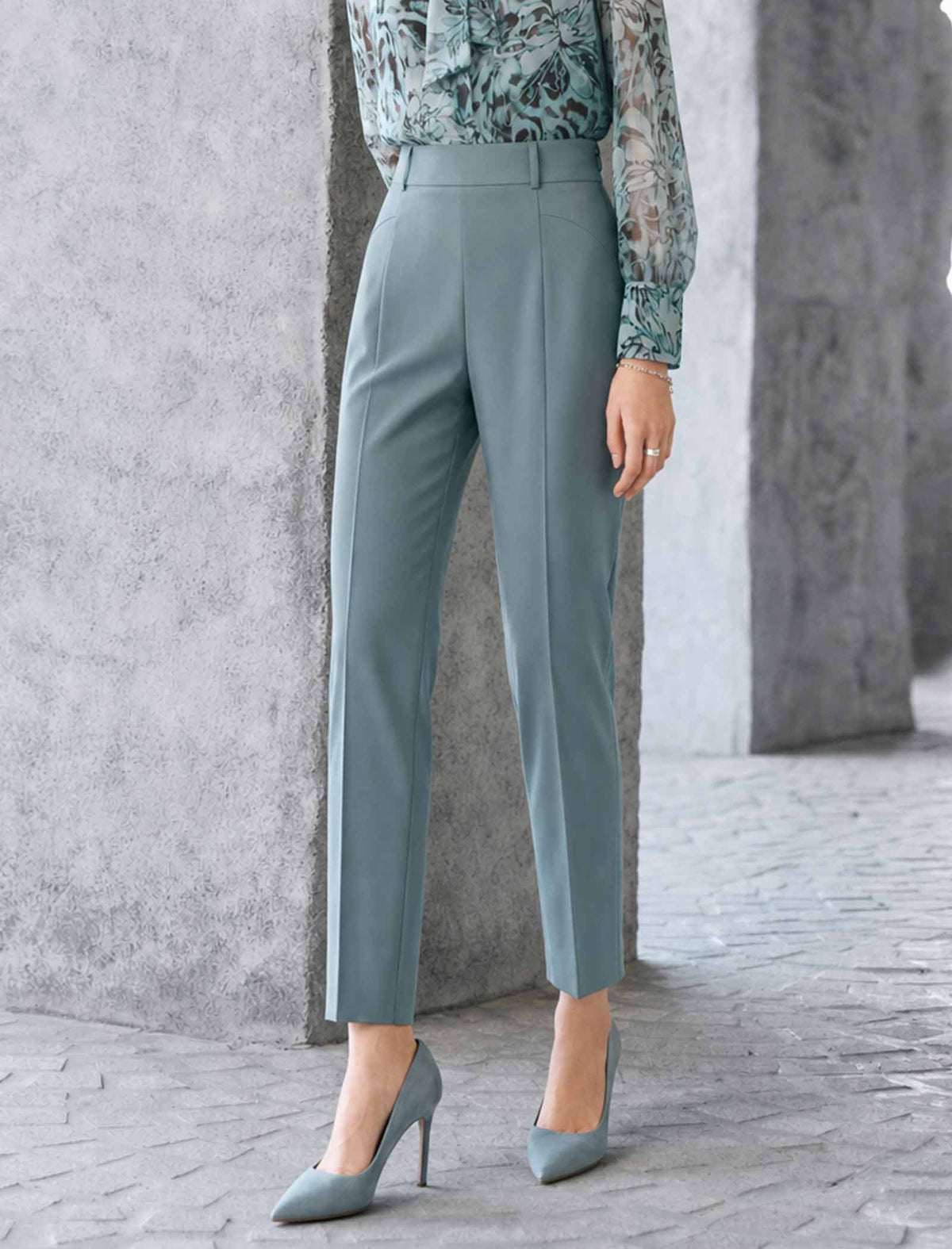 High-Waisted Tailored Tapered Pants