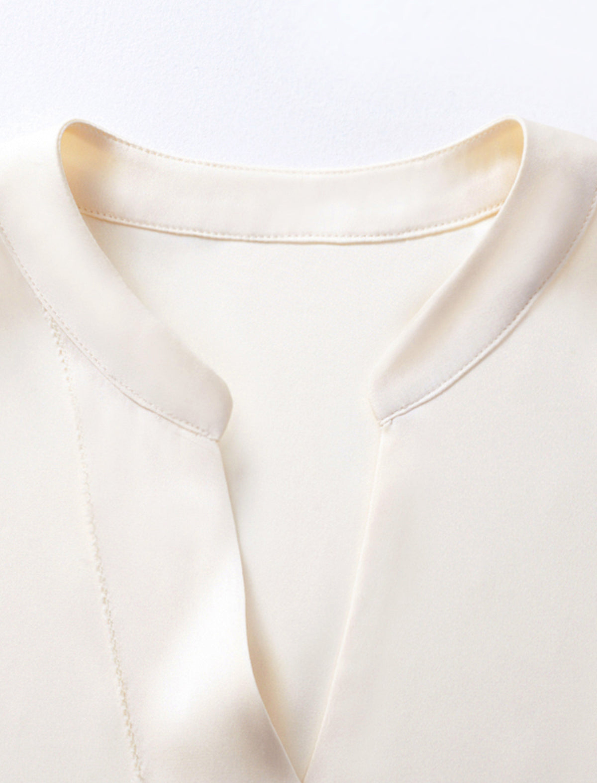 Solid Color V-Neck Long Sleeve Blouse