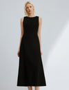 Back V-Cut Sleeveless Midi Dress
